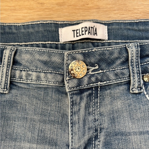 Telepatía Denim Mcbling Cutoff Shorts - Picture 2 of 5